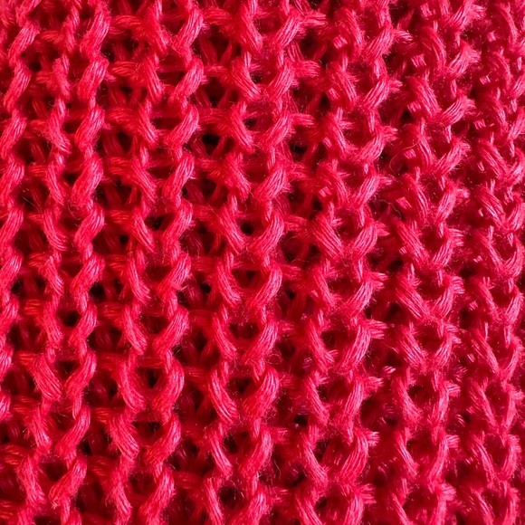 Banana Republic Italian Linen long sleeve v-neck sweater Red loose knit tunic XL - Picture 5 of 6